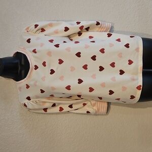 Cuddl Duds | Women's Red White Pink Hearts Stripe Trim Loungewear Pajama Set M